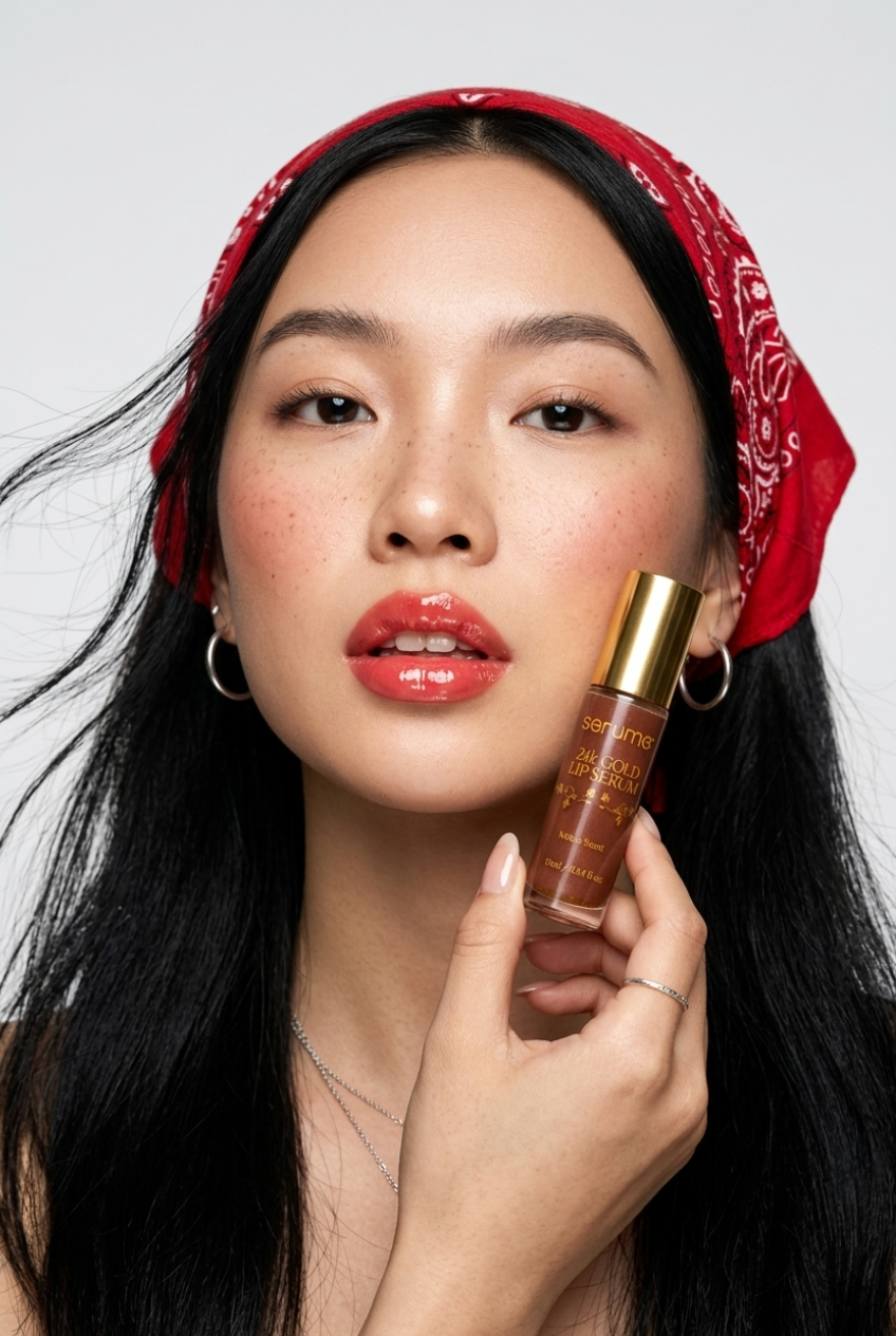 serumé 24K Gold Lip Serum - Melon Scent, 10mL