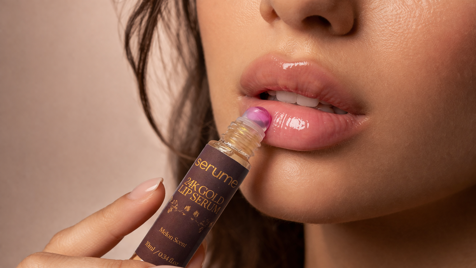 serumé 24K Gold Lip Serum - Melon Scent, 10mL